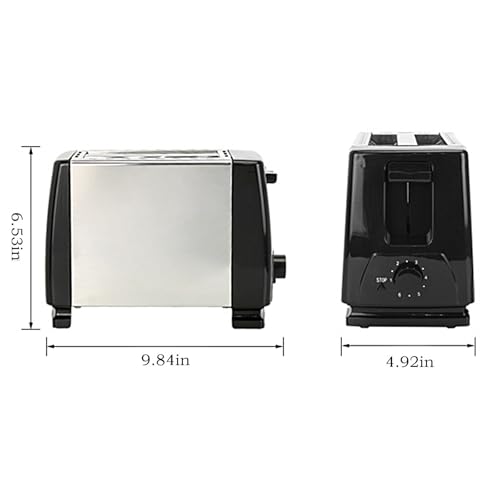 800W Toasters 2 Slice Wide Slot for Bagels and Breads, 7 Gear Settings - image 3
