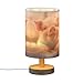 YYZZH Table Lamp Cute Baby Pig Nightstand Lamp with Wood Base Fabric Lamp Shade Bedside Desk Lamp for Living Room Bedroom Kids Room Office