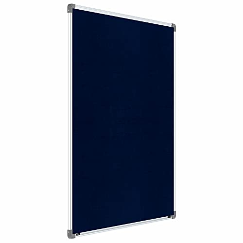 Image of Scholar Art Metis 4x4 Feet Fabric Pin-up Notice Board for Home, Office & School | High Strength Velvet Cloth + High Density Soft Board for Pinning Photos, Sticky Notes & Reminders (Dark Blue)