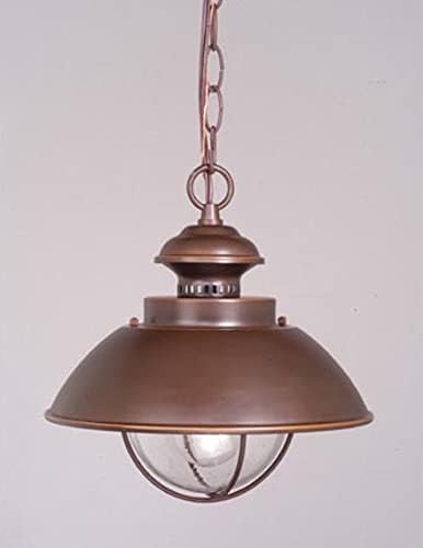 BLACK FOREST DECOR Harwich Bronze Outdoor Pendant Light, Glass, Includes 9' of Wire and 2' of Chain Metal UL, 10" W x 10 3/4" H