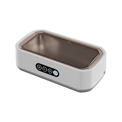 超音波洗浄機 メガネ洗浄機 容量650ML ジュエリーブレース プロフェッショナルクリーナー 周波数振動(WHITE)