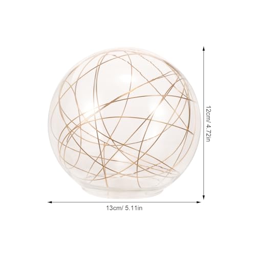 Image of UKCOCO Round Sphere Glass Globes for Light Fixtures Replacement Clear Bubble Glass Globe Lampshade Covers for Pendant Light Chandelier Wall Sconce 65-70mm Gold