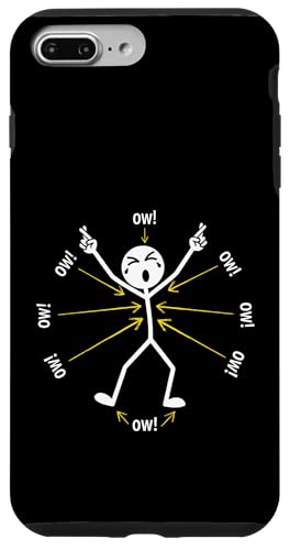 Ow Ow Ow Ow Stickman Figure Humorous Chronic Pain Awareness �X�}�z�P�[�X iPhone 7 Plus/8 Plus �p
