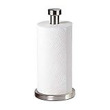 27HZYS Stainless Steel Paper Towel Holder with Base Vertical Design Paper Towel Stand Countertop for Kitchen Bedroom - 13 Inch