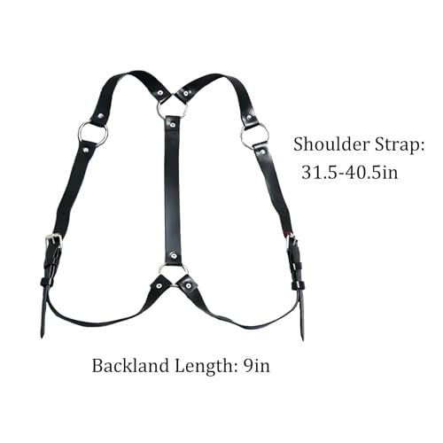 Image of Mens Body Chest Belt Harness PU Leather Supporters Adjustable Shoulder Strap Sexy Party Cosplay Costume