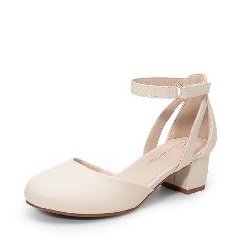 DREAM PAIRS Girls Dress Shoes Flower Wedding Heels,Ivory,13 Little Kid by DREAM PAIRS - Used condition - US$21.49