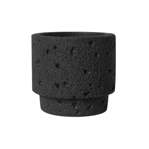 XHURWDZ643KM Moderno Macetas de Cemento Negro, macetas Redondas de Mesa pequeñas con Orificios de Drenaje, macetas for Plantas, for Sala de Estar, Dormitorio, Estudio, jardín Jardinera