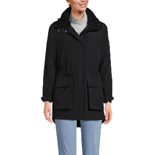 Lands' End Womens Squall Waterproof Parka Black Regular Medium