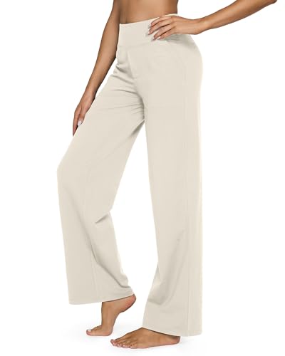 Image of G4Free EverGoing Yoga Pants Women Wide Leg Pants with Pockets High Waist Stretch Dress Casual Sweatpants Petite /Regular /Tall