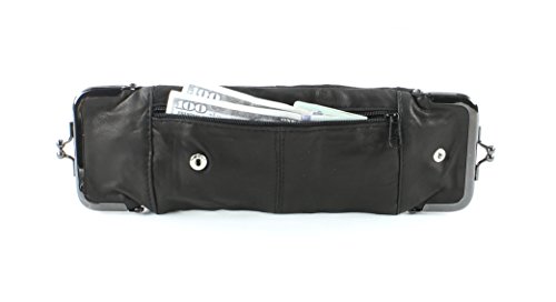 Bacci L.I. Womens Genuine Leather Cigarette Case & Lighter Holder with Twist Clasp Change Purse (Black) - Image 6