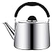 Hervidor de acero inoxidable para estufa, mango ergonómico resistente al calor, hervidor de té de plata, hervidor de té Kitchenaid (color: plata, tamaño: 2,5 L)