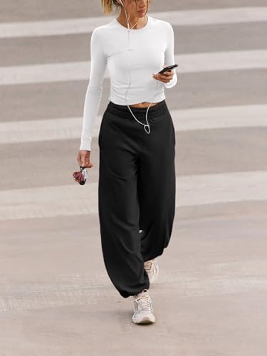 LASLULU Womens Sexy Crossover Crop Top Long Sleeve Workout Tops Crewneck Athletic Yoga T-Shirts Fall Outfits4