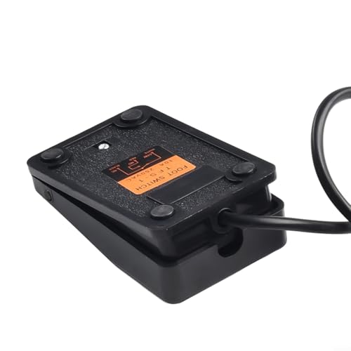 Push Button Foot Pedal Switch Metal Momentary Electric Non-Slip Industrial Foot Switch for Machine Control, Flame Retardant TFS- Replacement, SPDT 10A 250V AC, Heavy Duty with 100mm Cord