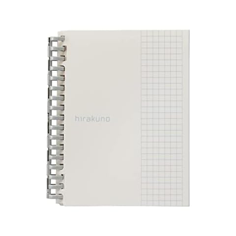 Lihit Lab N1677-0 Open Ring Notebook, Twist Notebook, A6/A5E, hirakuno 17 Holes, White Cover