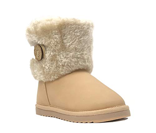 Image of REDVOLUTION Kids Boots Toddler Girls Cute Butterfly Bow | PomPom PU leather Boot (Toddler /Small Kid)
