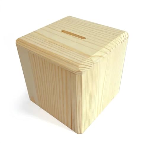 Tirelire en bois avec clé, personnalisable, impression UV, impression UV, économique, cadeau, tirelire, caisse, caisse, cadeau de mariage, à ouvrir, cube cubique