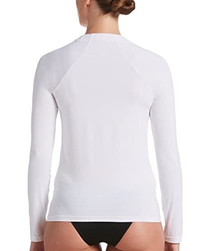 Nike Swim Women's Essential Long Sleeve Hydro Rash Guard White Small/White #TOP1