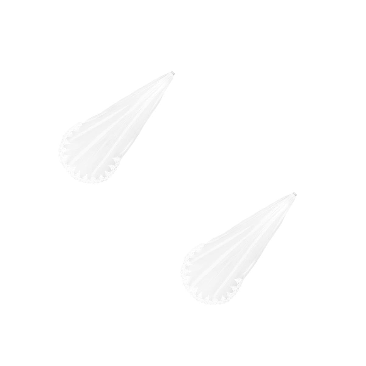 CALLARON 2stücke Hochzeits Schleier Aus Spitze Langer Einlagiger Brautschleier Für Romantische Hochzeiten Und Feierlichkeiten Ergänzung Für Brautmode Und Hochzeitsfotos