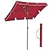 SONGMICS Parasol de Balcon rectangulaire 2 x 1,25 m, Protection UPF 50+, Ombrelle, Toile avec revêtement en PA, Sac de Transport, terrasse, Jardin, sans Socle, Rouge GPU025R01