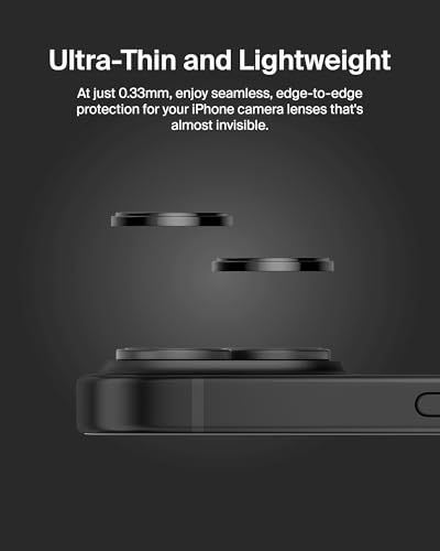 Belkin ScreenForce TemperedGlass Camera Lens Protector for Apple iPhone 15, 15 Plus - Case-Compatible Tempered Glass Lens Cover, Apple iPhone Accessories - 2-pack - Thumbnail 7
