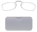 ThinOptics Reading Glasses + White Universal Pod Case | Clear Frame, 1.00 Strength Readers