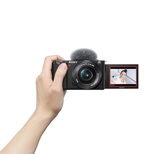 Sony Alpha ZV-E10L APS-C Mirrorless camera with 16-50 mm f/3.5-5.6 (Vari-Angle Screen for vlogging 4K Video Real-time Eye Autofocus) Black KSA Version With KSA Warranty Support