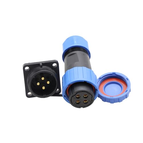 ZBLZGP TY20 - Conector cuadrado de aviación de 4 pines 25 A, carcasa de aleación de aluminio, bloqueo rápido, resistencia a la corrosión para equipos aeroespaciales y militares