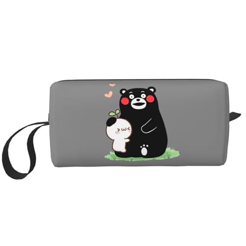 For くまモン(27) 化粧ポーチ メイクボックス 化粧品収納 コスメポーチ 洗面用具 収納ケース トラベルバッグ バニティー 手提げ 便利 大容量 出張 旅行用 自宅用 キャラクター 6*9*20cm