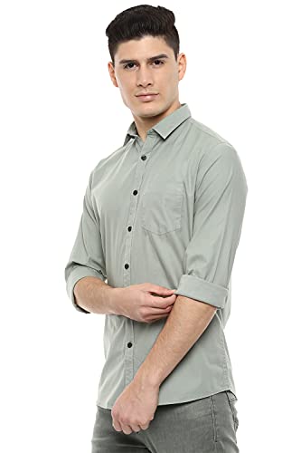 Image of Van Heusen Men's Cotton Slim Fit Solid Casual Shirt