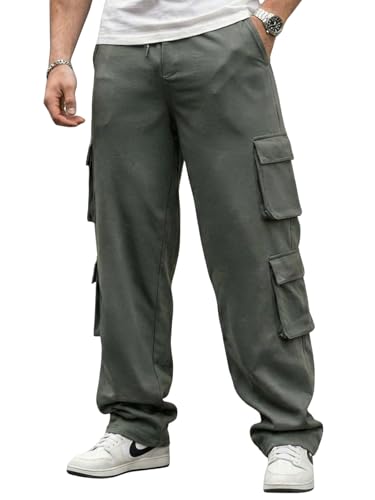 Image of Veirdo Cotton Terry 6 Pocket Oversized Baggy Fit Knitted Cargo Pant for Men (Colors: Black & Grey)