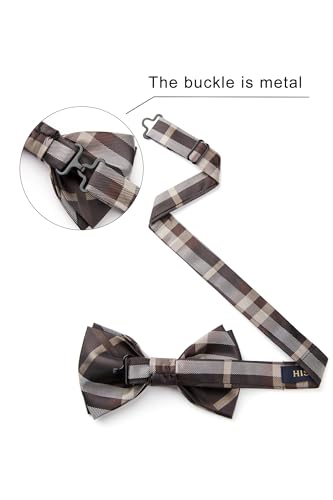 Image of HISDERN Bow Ties for Men Pretied Bowties Classic Formal Business Bow Tie Adjustable Tuxedo Bowtie for Wedding Party