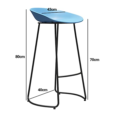 Tabourets de bar confortables avec dossier lot de 2 chaises bleues 70cm - 3
