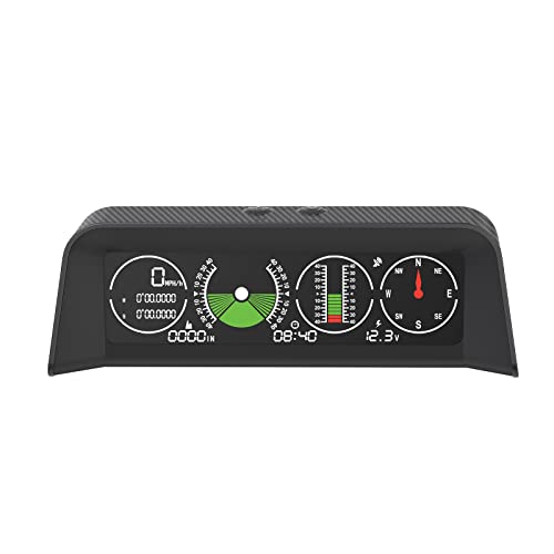 Car Inclinometer Level Tilt Gauge, Car Hud Gps Speedometer Mph Car Electronic Compass Clinometer Indicator, Digital Inclinometer Car Angle Slope Meter For Off-Road Vehicles #TOP7
