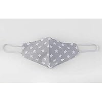 Wiederverwendbare Maske für Erwachsene, genehmigt, UNE 0065, Grau mit weißen Sternen