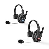 SYNCO XTALK XPRO2 ワイヤレスインカムヘッドセット, 2人全二重無線インカム 2.4GHz 500m通信距離 ノイズキャンセリング機能 映画製作、ライブ配信、2人通信 ペアリング済み, Xtalk-Xpro-ワイヤレス-ヘッドセット-インカム