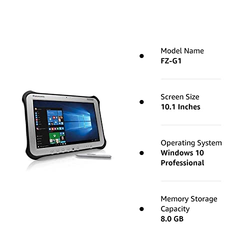 Panasonic Toughpad Fz-G1, Intel Core I5-4310U 2.0Ghz, 8Gb, 256Gb Ssd, 10.1 Wuxga Multi Touch + Digitizer, Wifi, Bluetooth, Webcam, Rear Cam, Windows 10 Pro, 4G Lte, Dedicated Gps (Renewed) #TOP2
