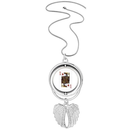 Collier pendentif carte K ailes d'ange en acier inoxydable pour homme et femme