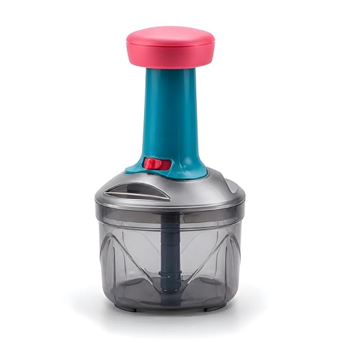 Image of Manual Hand Press Push Chopper with 3 Blades for Effortless Chopping Vegetables & Fruits (Assorted, 700 ml, Plastic)