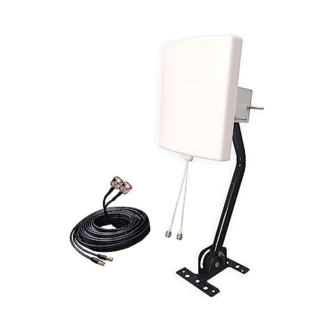 SignalPlus Outdoor 2x2 MIMO Directional WiFi Antennas Long Range 2.4GHz/ 5.8GHz External Panel WiFi Antenna Kit for WiFi Router/Wireless Access Point/Camera with Detachable Antennas (Full Kit) Cover
