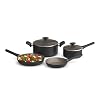 bella 12 Piece Cookware Set with EverGood Ceramic Nonstick Coating Dishwasher Oven Safe All Stovetops Compatible Tempered Glass Lids and Cool Touch Handles Black