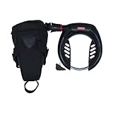 abus lucchetto da telaio pro shield xplus 5955 nr - set di lucchetti per bicicletta con catena 6ks/100 e custodia lucchetto st5950-8,5 mm livello sicurezza 9 nero