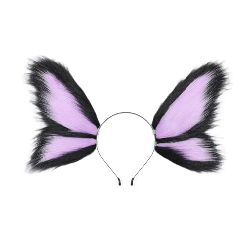 MCAOAL Diadema para el pelo con diseño de mariposa de elfo, diseño de felpa suave para fiestas de disfraces, Halloween, eventos, decoración, mariposa, diadema