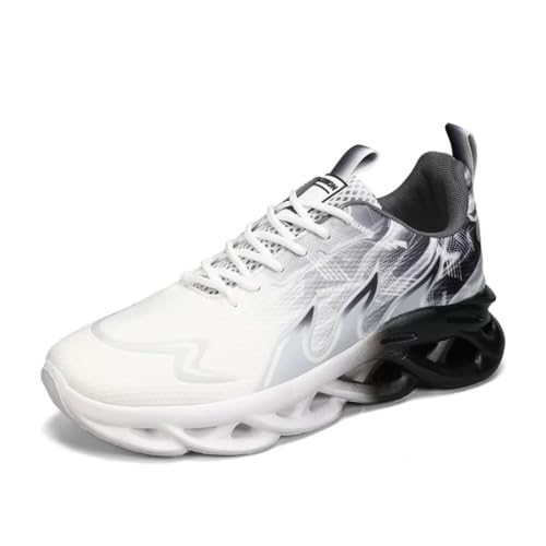 Jakcuz Men Sneakers Sport Shoes with Arch Support Breathable Lace-up Workout Men Running Shoes