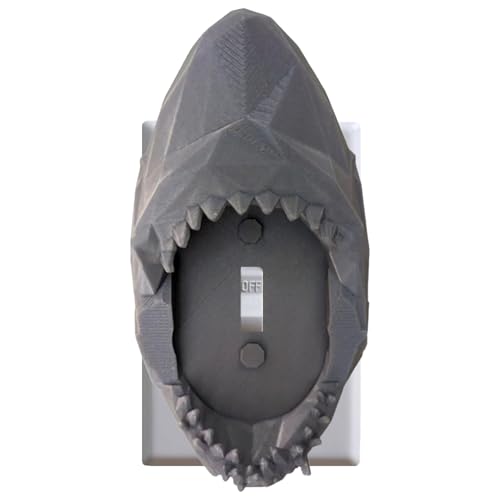 Interruptor que cubre la placa de pared, placa de cubierta de luz, placa decorativa en forma de tiburón, cubierta de salida de lámpara en forma de tiburón, cambia el protector creativo placa frontal