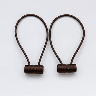 Curtain Tie Backs Strong Magnetic,Metal Curtain Tiebacks Hooks,Tie Clips Curtain Holdbacks Rings for Home Office Window Curtain Straps 1 Pair (beige)