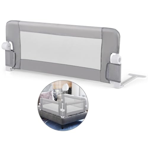 COSTWAY Bettgitter klappbar, Bettschutzgitter mit Verstellbarer...