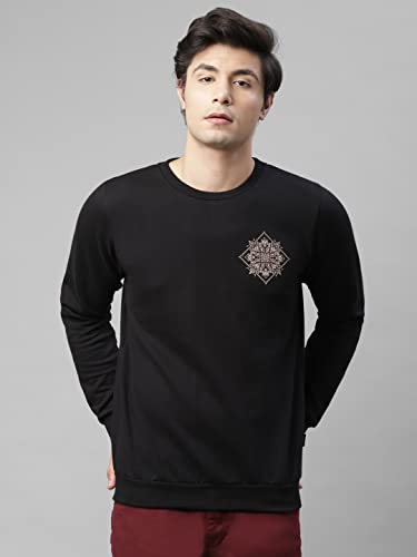 Image of Rigo Fleece Printed Round Neck Sweatshirt for Men | Full Sleeves Sweatshirt for Men | Casual Wear & Stylish Sweatshirts for Men