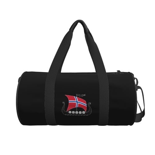 Warship of The Vikings Norway Convertible Garment Bag with Shoulder Strap, Carry on Garment Duffel Bag for Men Women - Rolling Foldable for Travel Luggage Bags (Black)2