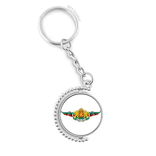 Porte-clés Bulgarie rotatif keyholder multicolore emblème national 1,2x3,5