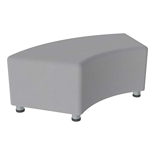 Image of Sprogs 12 inch H Structured S-Curve Stool -Flexible Modular Collaborative Soft Seating for Office, Home, Lounge and School Classrooms with Durable Frame & Set of 2 inch Legs Add-on - Yellow